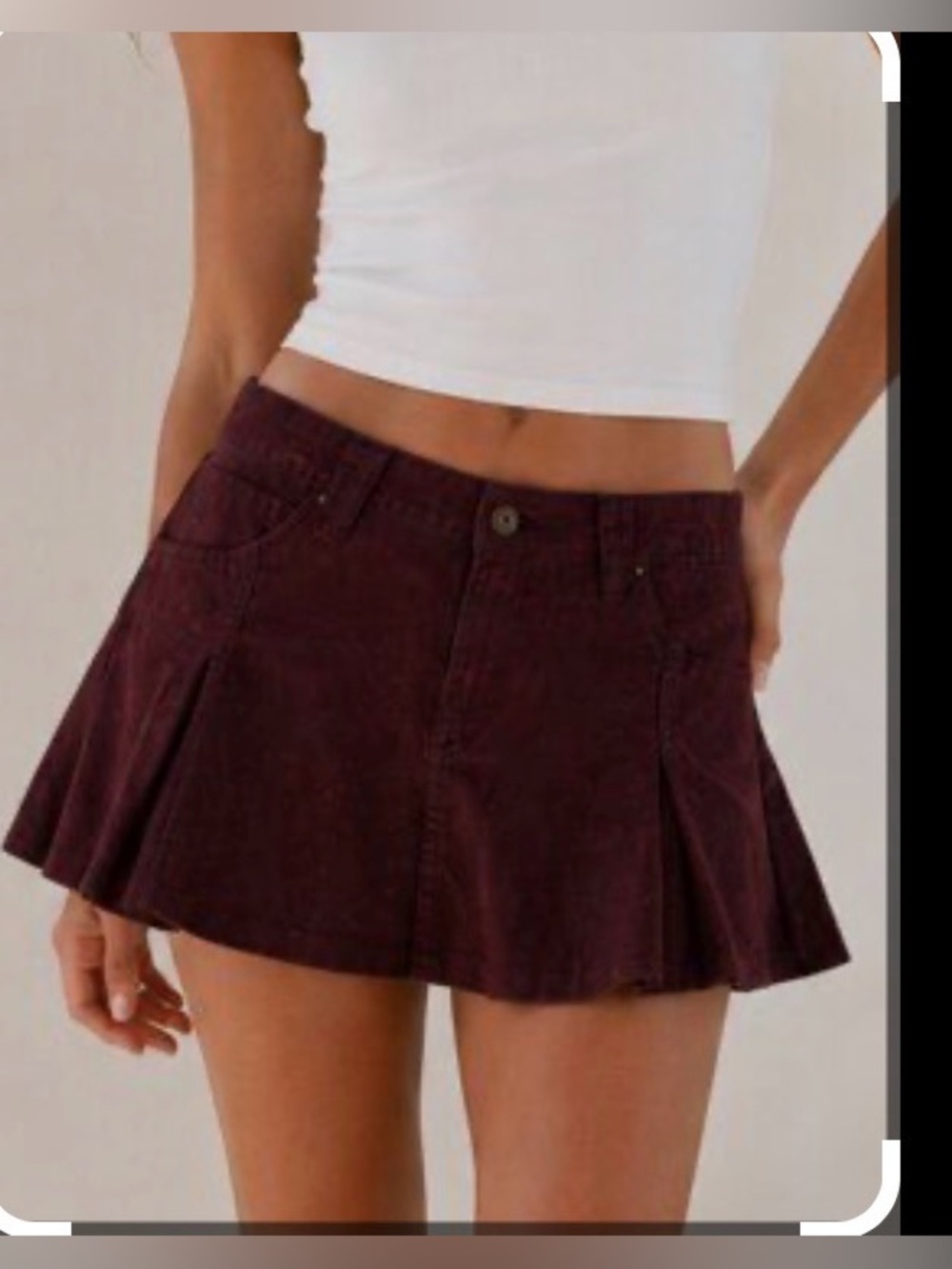 Wild Fable Burgundy Flocked Denim Flared Mini Skirt Women's Sizes: 2, 4, 8